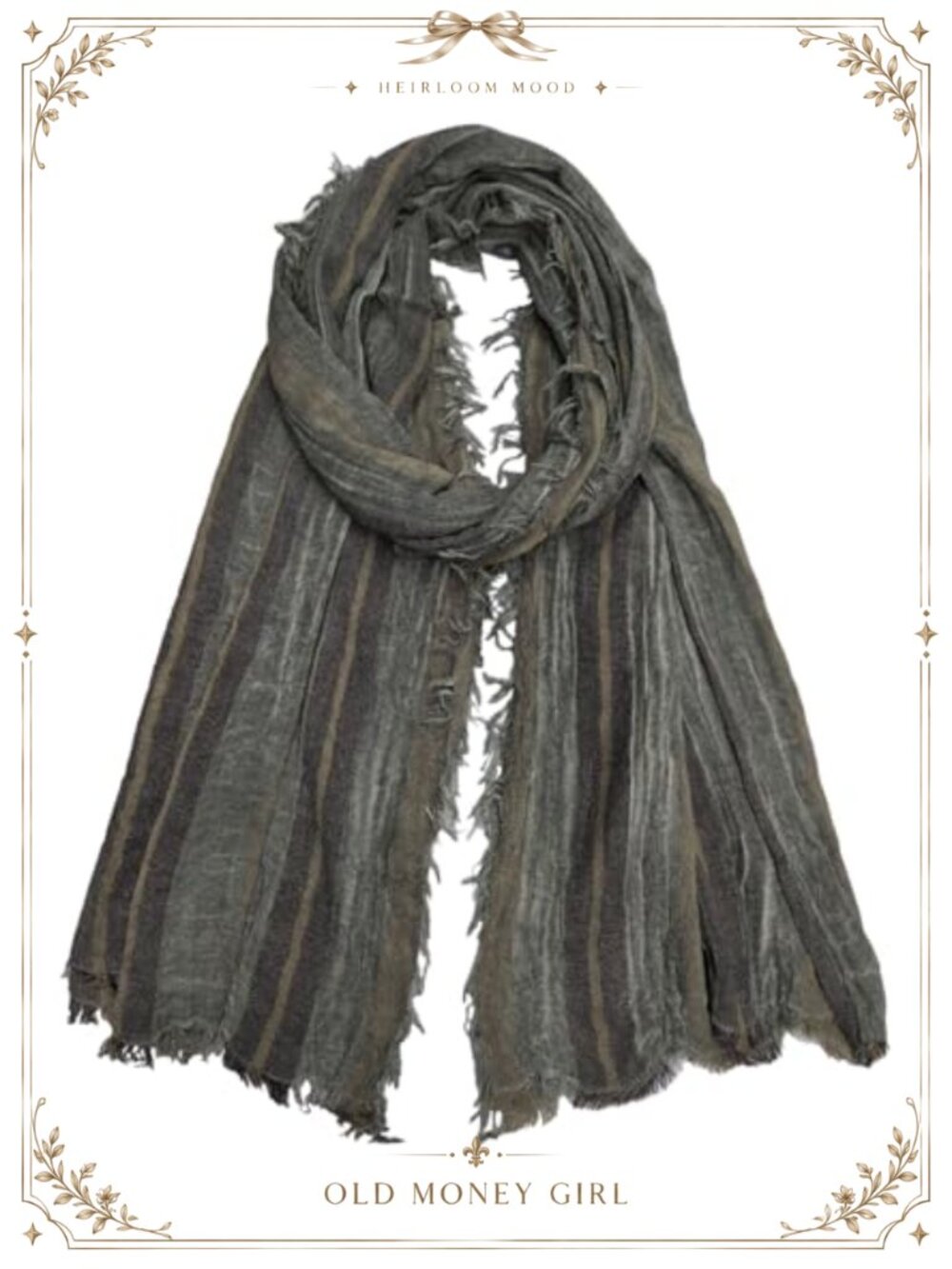 Cotton Linen Blend Tie Dye Gradient Tassle Scarf Wrap Shawl